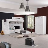 Setay Londra Ranza Karyola Oturaklı Çalışma Masası + 3 Kapaklı Dolap - Beyaz - 90 x 190 cm
