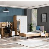 Setay Lotus Genç Odası Takımı - 3 Kapılı Dolap, Karyola, Komodin, Masa