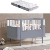 Setay Mdf Beşik, 90X130 Trend Büyüyen Beşik, 90X190 Trend Karyola, Antrasit + 1 Adet 90X130 Comfort Yatak - 90 x 130 cm