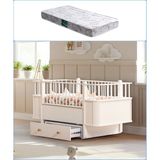 Setay Mdf Beşik, Krem Dünya Çekmeceli Büyüyen Sallanan Beşik 80X130 - 1 Adet 80X130 Comfort Yatak - Renkli