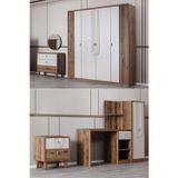 Setay Megan Oda Takımı - 4 Kapaklı Dolap, Çalışma Masası, Şifonyer, Kitaplık, Komodin