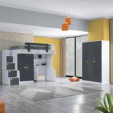 Setay Metris Ranza 2 Kapaklı Dolap Çalışma Masası + 3 Kapaklı Dolap - 90 x 190 cm - Antrasit