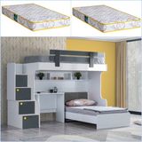 Setay Metris Ranza Karyola Çalışma Masası + 2 Adet Comfort Yatak - 90 x 190 cm - Antrasit