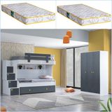 Setay Metris Yavrulu Ranza, 3 Kapaklı Dolap + 2 Adet Comfort Yatak - 90 x 190 cm - Antrasit