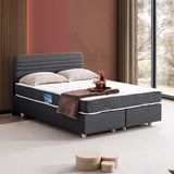 Setay Mila Çift Kişilik Baza Başlık Orthosoft Yatak Seti - Antrasit - 140 x 190 cm