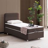 Setay Mila Ikili Set, Mila Tek Kişilik Baza Başlık Seti - Kahverengi - 90 x 200 cm