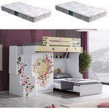Setay Mira Ranza Karyola 2 Kapaklı Dolap + 2 Adet Comfort Yatak - Beyaz - 90 x 190 cm