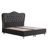 Setay Mobilya 100x200 cm Antrasit Gri Şah New Baza ve Başlık Seti