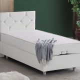 Setay Mobilya 100x200 cm Beyaz Glamis Baza Başlık ve Letto Yatak Seti