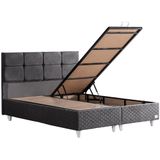 Setay Mobilya 100x200 cm Gümüş Antrasit Gri Baza ve Başlık Seti