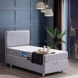 Setay Mobilya 100x200 cm Kristal Gri Baza ve Başlık Seti