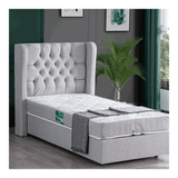 Setay Mobilya 120x200 cm Açık Gri Riga Baza Başlık ve Comfort Yatak Seti