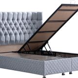 Setay Mobilya 140x190 cm Açık Gri Napoli Baza ve Başlık Seti