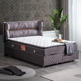 Setay Mobilya 140x190 cm Antrasit Gri Barselona Baza Başlık ve Real Pedli Ortopedik Yatak Seti