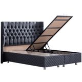 Setay Mobilya 140x190 cm Antrasit Gri Napoli Baza ve Başlık Seti