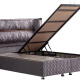 Setay Mobilya 140x190 cm Barselona Antrasit Gri Baza ve Başlık Seti