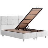 Setay Mobilya 140x190 cm Gümüş Beyaz Baza ve Başlık Seti