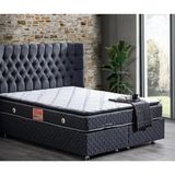 Setay Mobilya 150x200 cm Antrasit Gri Napoli Baza Başlık ve Real Pedli Ortopedik Yatak Seti