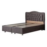Setay Mobilya 160x200 cm Antrasit Gri Şah New Baza ve Başlık Seti