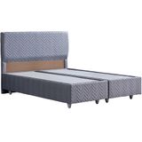 Setay Mobilya 160x200 cm Gri Baza Başlık ve Orthosoft Yatak Seti