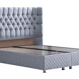 Setay Mobilya 180x200 cm Açık Gri Napoli Baza ve Başlık Seti