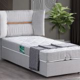 Setay Mobilya 90x190 cm Açık Gri Lizbon Baza Başlık ve Comfort Yatak Seti