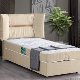 Setay Mobilya 90x190 cm Krem Lizbon Baza Başlık ve Comfort Yatak Seti