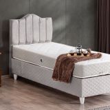 Setay Mobilya 90x200 cm Açık Gri Trend Baza Başlık ve Letto Yatak Seti