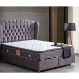 Setay Mobilya 90x200 cm Antrasit Gri Nice Baza Başlık ve Real Pedli Ortopedik Yatak Seti