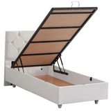 Setay Mobilya 90x200 cm Glamis Beyaz Baza ve Başlık Seti