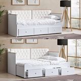 Setay Mobilya Alaçatı Bazalı Divan Karyola Çekmeceli + Soft Yatak - Krem
