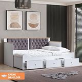 Setay Mobilya Alaçatı Büyüyen Karyola Çekmeceli + Soft Yatak - Antrasit