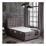 Setay Mobilya Antrasit 140x190 cm Duke Çift Kişilik Baza Başlık Deluxe Full Ortopedik Yatak Seti