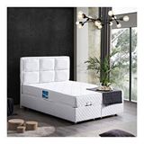 Setay Mobilya Beyaz 180x200 cm Grand Çift Kişilik Baza Başlık Ortho Soft Ortopedik Yatak Seti