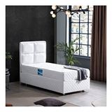Setay Mobilya Beyaz 90x200 cm Grand Tek Kişilik Baza Başlık Ortho Soft Ortopedik Yatak Seti
