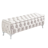 Setay Mobilya Cappy Bench Sandıklı Beyaz 150x40 cm Yatak Ucu Pufu