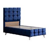 Setay Mobilya Lacivert 100x200 cm Duke Lüx Tek Kişilik Baza Başlık Seti