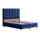 Setay Mobilya Lacivert 140x190 cm Duke Lüx Çift Kişilik Baza Başlık Seti