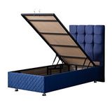 Setay Mobilya Lacivert 90x200 cm Duke Tek Kişilik Baza Başlık Seti