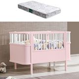 Setay Mobilya Mdf Beşik, 90x130 Trend Büyüyen Beşik Pembe + 1 Adet 90x130 Comfort Yatak