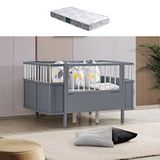 Setay Mobilya Mdf Beşik, Siesta Büyüyen Beşik 90x130 - Gri + 1 Comfort Yatak