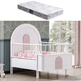 Setay Mobilya Mdf Beşik, Venüs Büyüyen Beşik + 1 Adet Comfort Yatak 90x130 Pembe