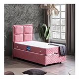 Setay Mobilya Pembe 90x190 cm Grand Tek Kişilik Baza Başlık Ortho Soft Ortopedik Yatak Seti