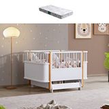 Setay Mobilya Sallanan Mdf Beşik, Bella Büyüyen Beşik 90x120 1 Adet Comfort Yatak Ceviz