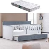 Setay Mobilya Yavrulu Karyola, Flora Yavrulu Montessori Karyola - Gri + 1 Adet Comfort Yatak Çok Renkli