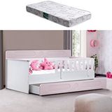 Setay Mobilya Yavrulu Karyola, Flora Yavrulu Montessori Karyola - Pembe + 1 Adet Comfort Yatak Çok Renkli