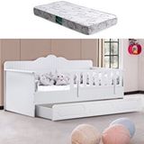Setay Mobilya Yavrulu Karyola, Flower Yavrulu Montessori Karyola - Gri + 1 Adet Comfort Yatak Beyaz