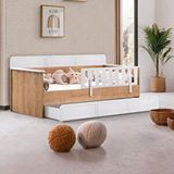 Setay Mobilya Yavrulu Karyola, Mira Yavrulu Montessori Karyola - Beyaz + 1 Adet Comfort Yatak Gri
