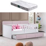 Setay Mobilya Yavrulu Karyola, Mira Yavrulu Montessori Karyola - Pembe + 1 Adet Comfort Yatak Çok Renkli
