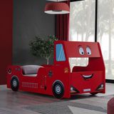 Setay Montessori, Fireman Arabalı Yatak Karyolası - 90 x 190 cm - Kırmızı